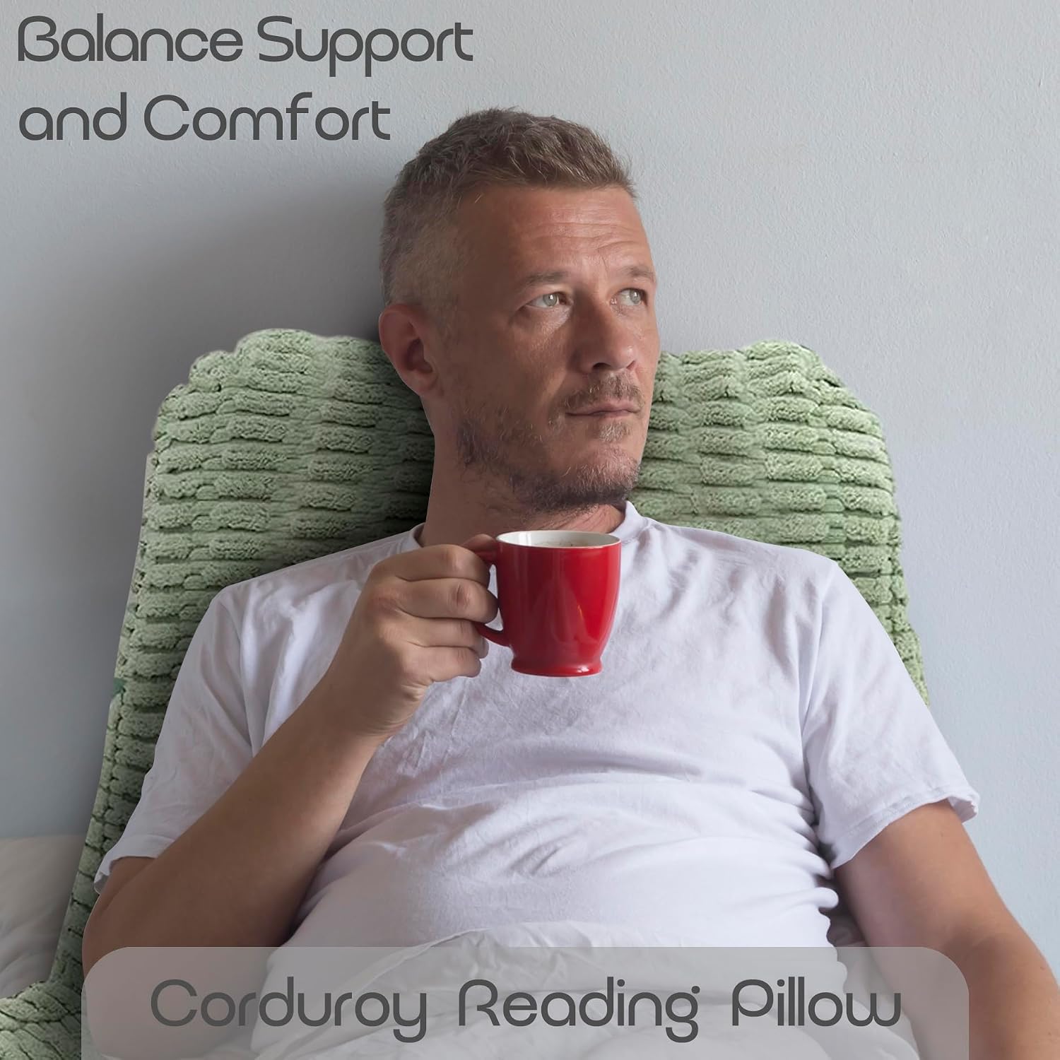 Reading Pillows for Sitting in Bed Adult, Back Rest Pillow for Sitting in Bed and Chair， Back Support Chair Pillow for Couch Support for Adult Backrest Pillows for Reading Green