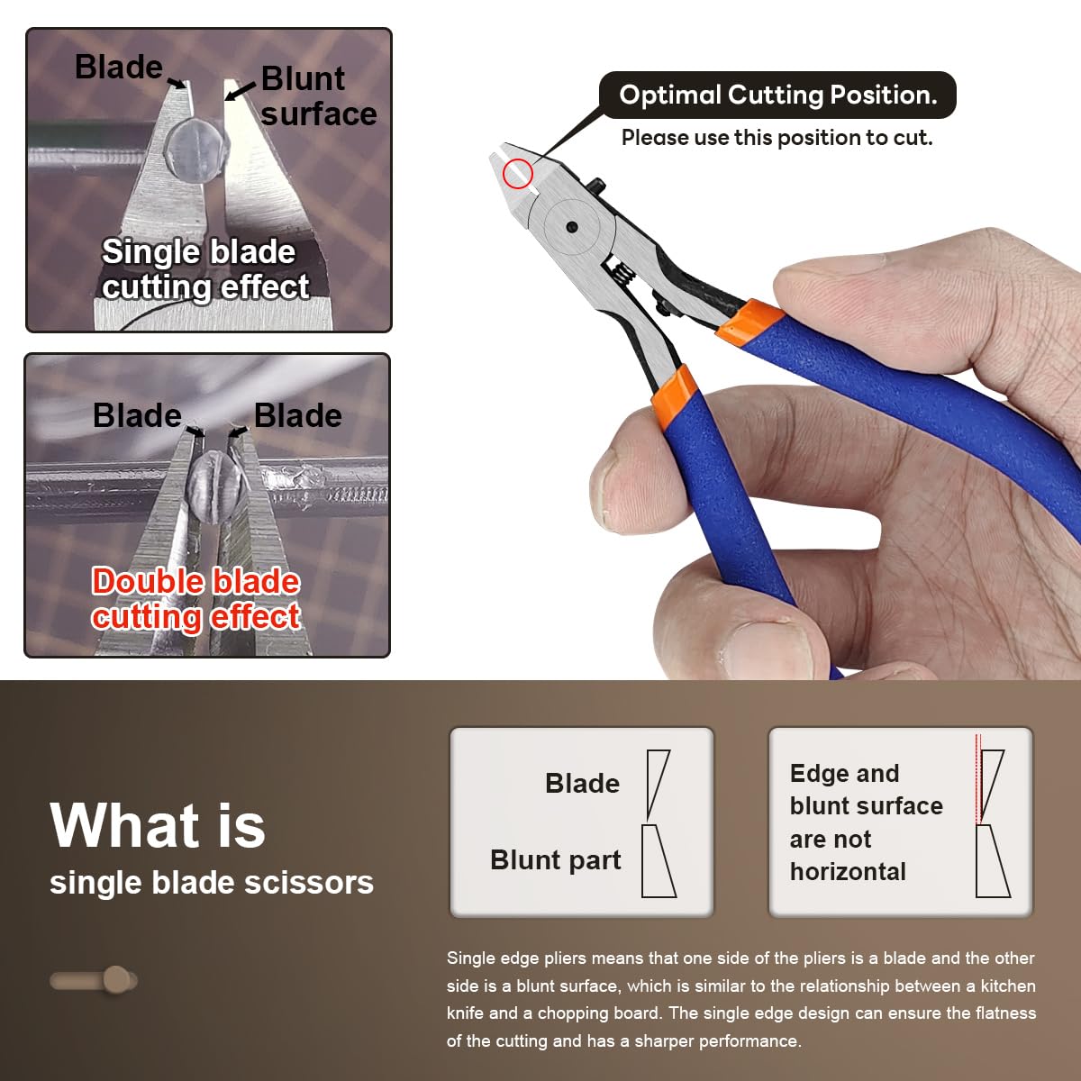 stedi Tronchese per tagliabuglio, con lama singola e molla rigida ultrasottile, per riparazioni Gundam, modello in plastica e modellini in miniatura, arancione