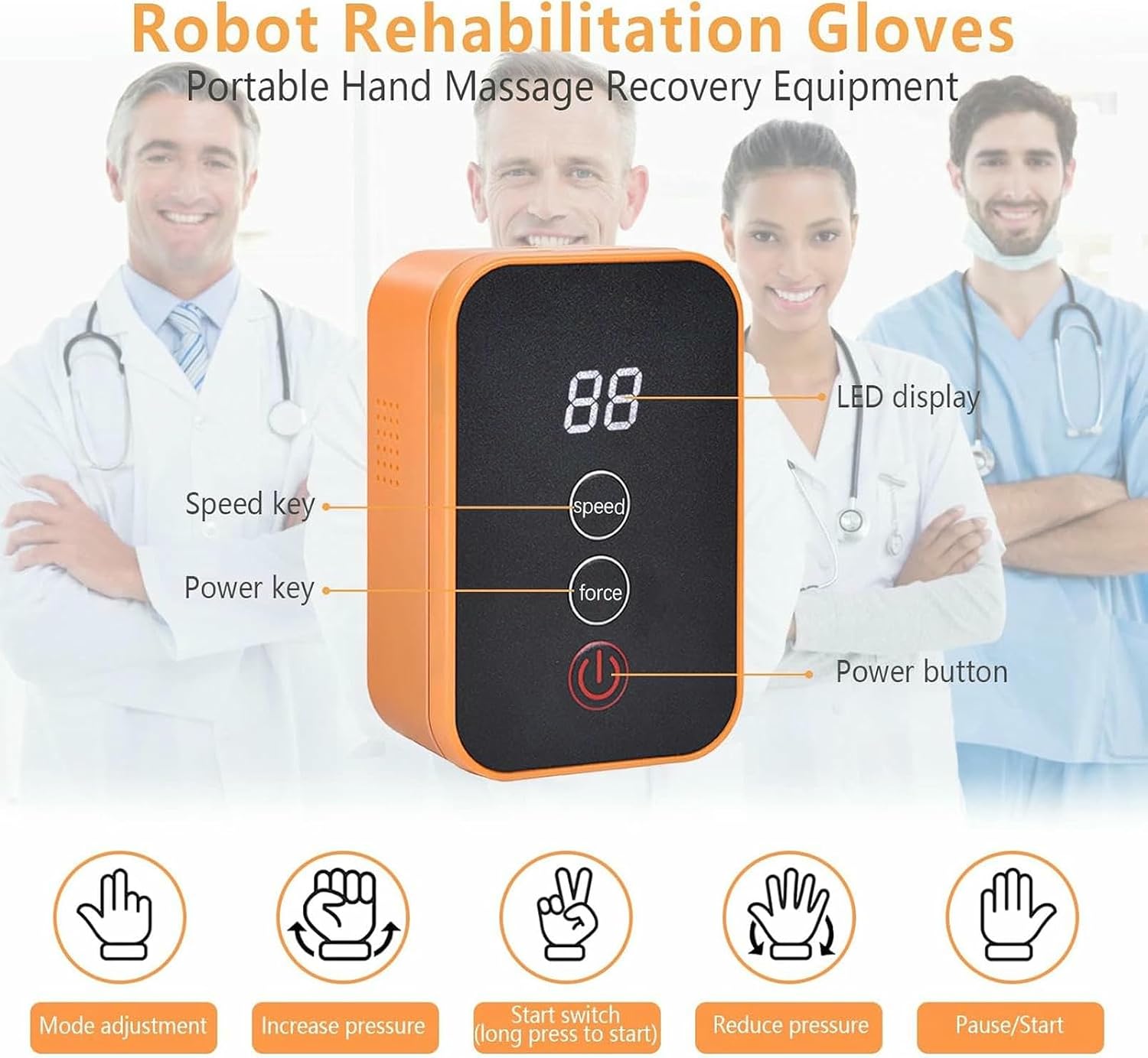 Rehabilitation Robot Gloves, Left,Right Rehabilitation Robot Gloves, Robot Hand Gloves for Stroke Rehab Therapy Equipment