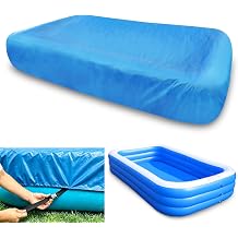 130 x 84 in Rectangular Pool Cover Inflatable Swimming 11 x 7 ft Pool Cover 130 x 72 x 22 Solar Rectangle Pool Cover Dust and Rainproof Durable Built-in Elastic Band Extra Buckle