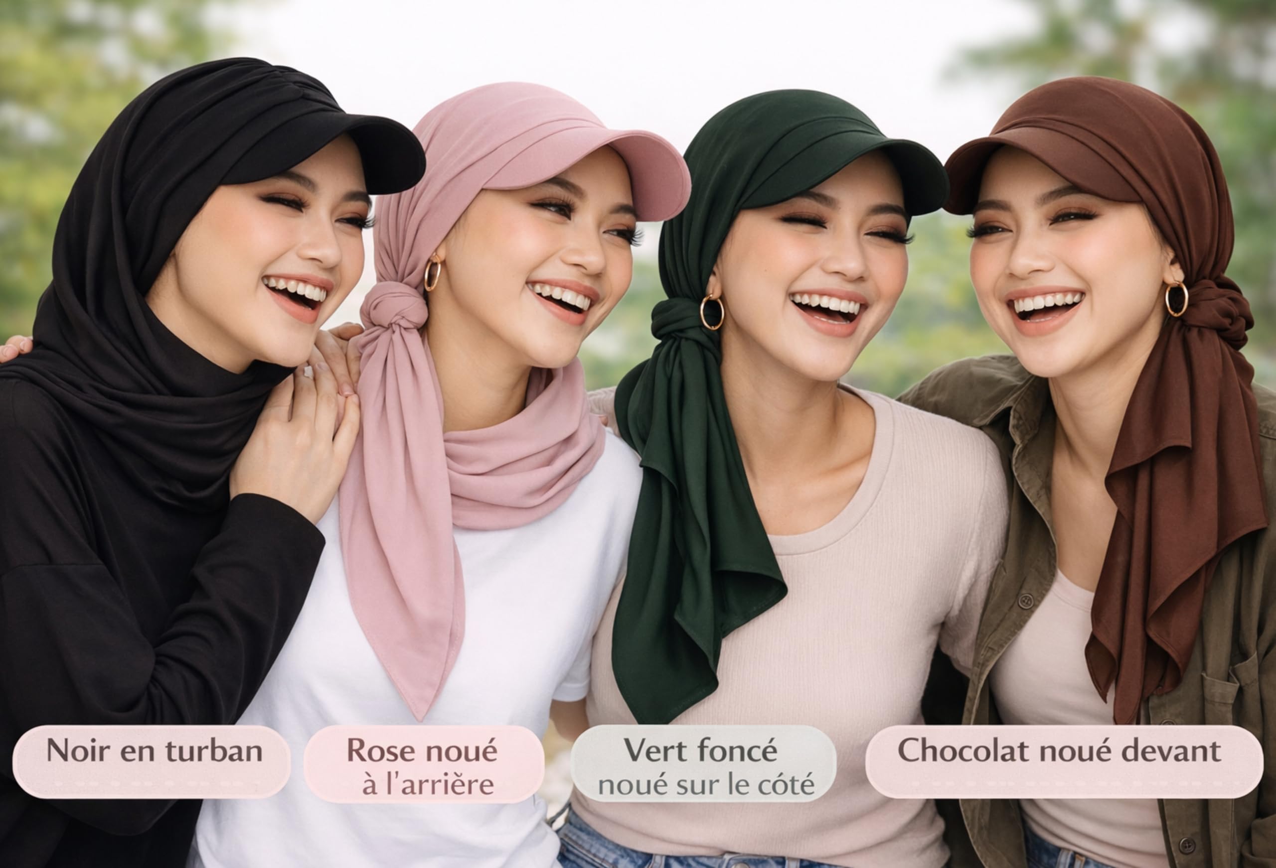 Hijab Casquette Femme Chocolat – Hijab à Visière et bonnet Intégrés Lisse – Foulard Long en Crêpe Premium – Voile Islamique Moderne Confortable – Style Sport Chic