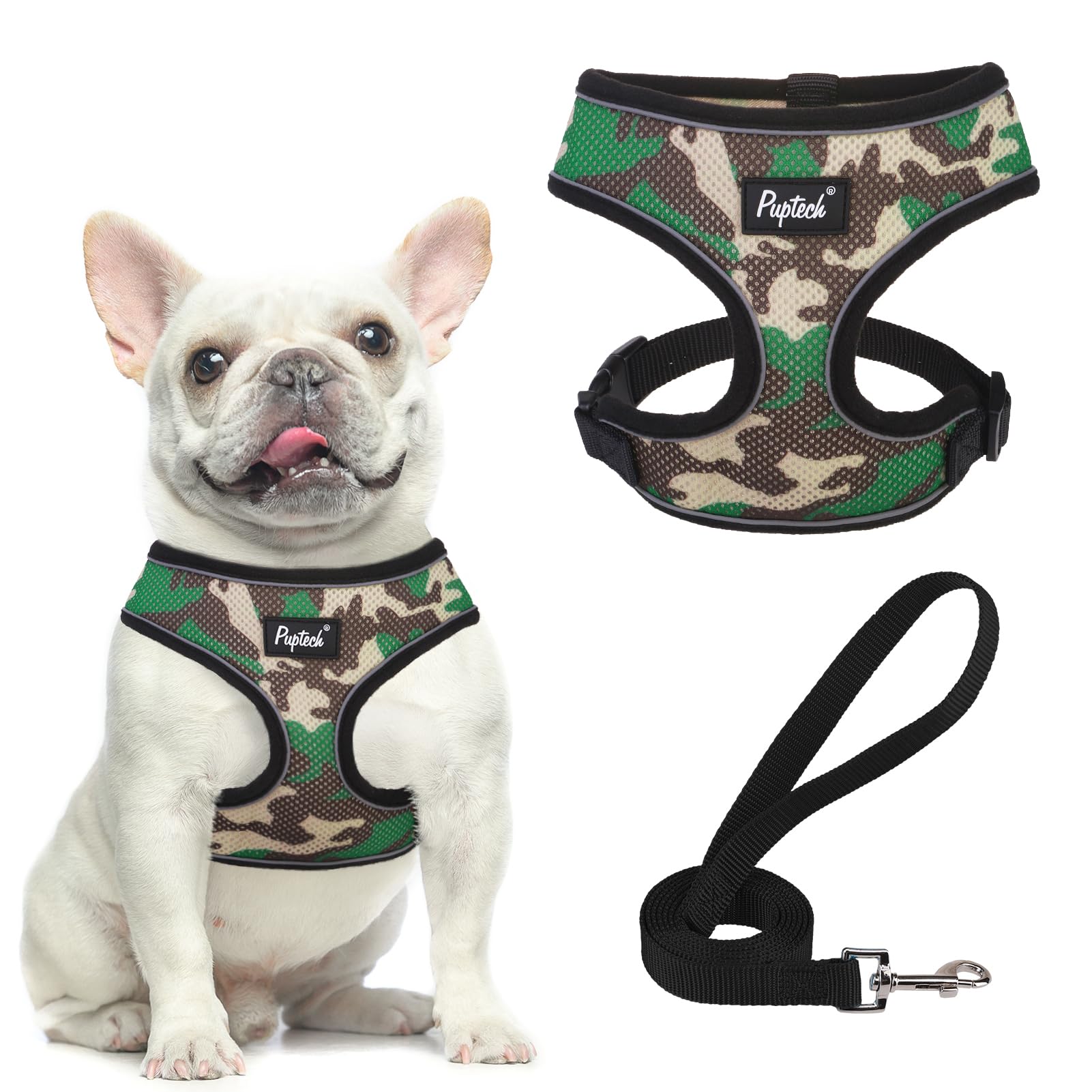 PUPTECK Dog Harness Small Dog Soft Mesh Pet Puppy Cat Comfort Padded Vest No Pull Harnesses and Leash Set โ image 1