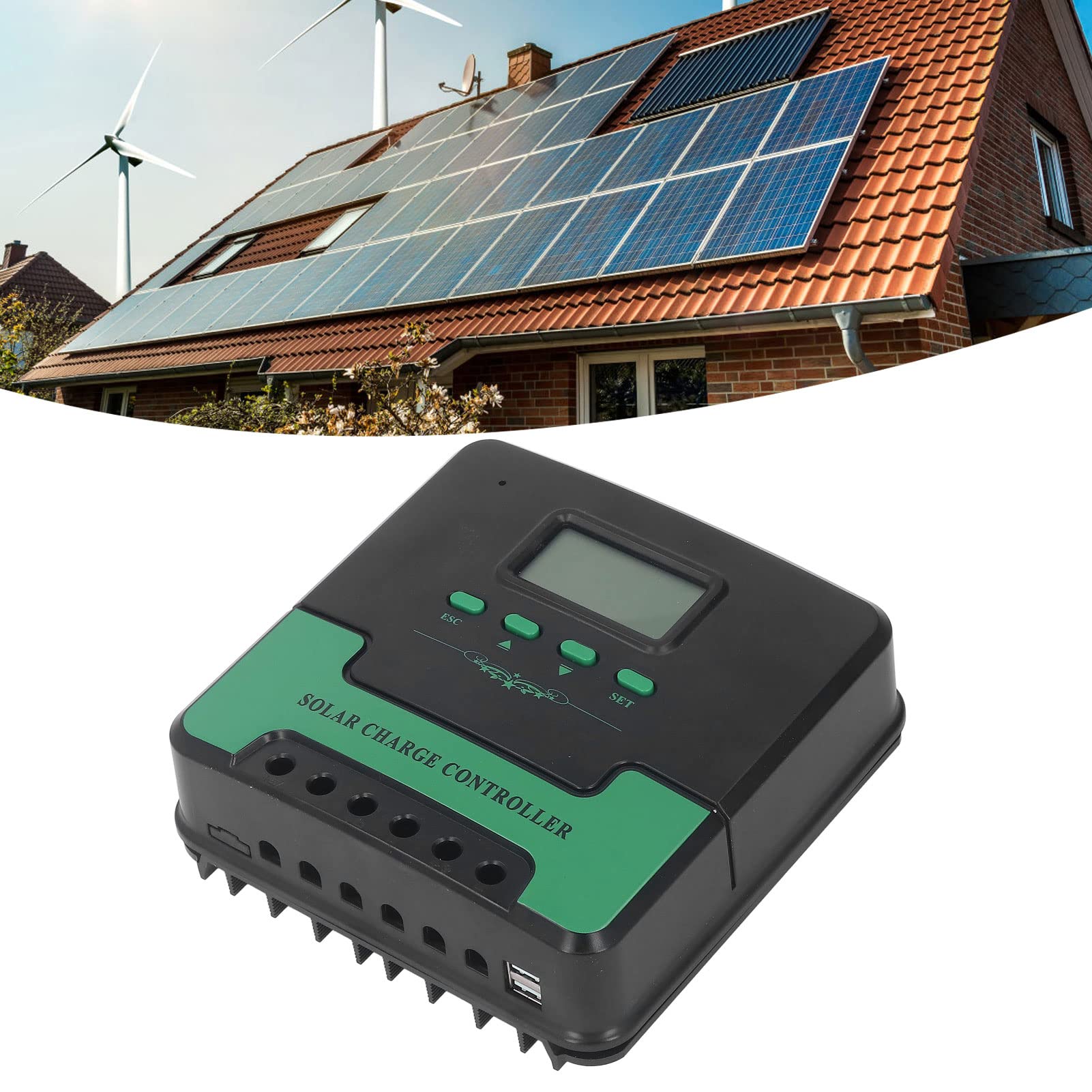 MPPT regulator ładowania solarnego, 2 wentylatory, rozpraszanie ciepła, inteligentne oświetlenie, różne zabezpieczenia, wyświetlacz LCD, kontroler panelu słonecznego do systemu wytwarzania energii, 30