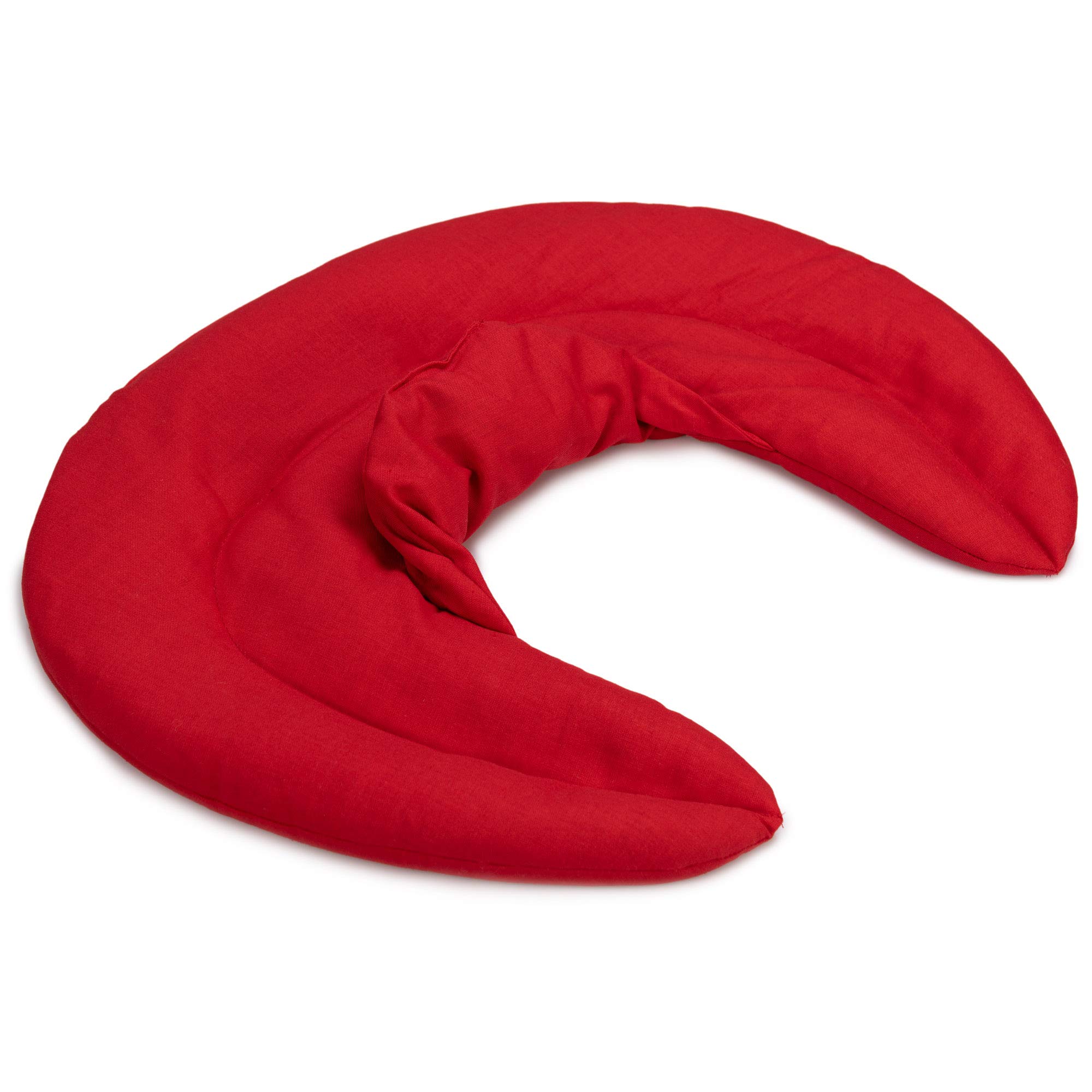 Cuscino del collo, rosso. Cuscino termico con noccioli di ciliegia, terapia caldo e freddo. Scaldacollo
