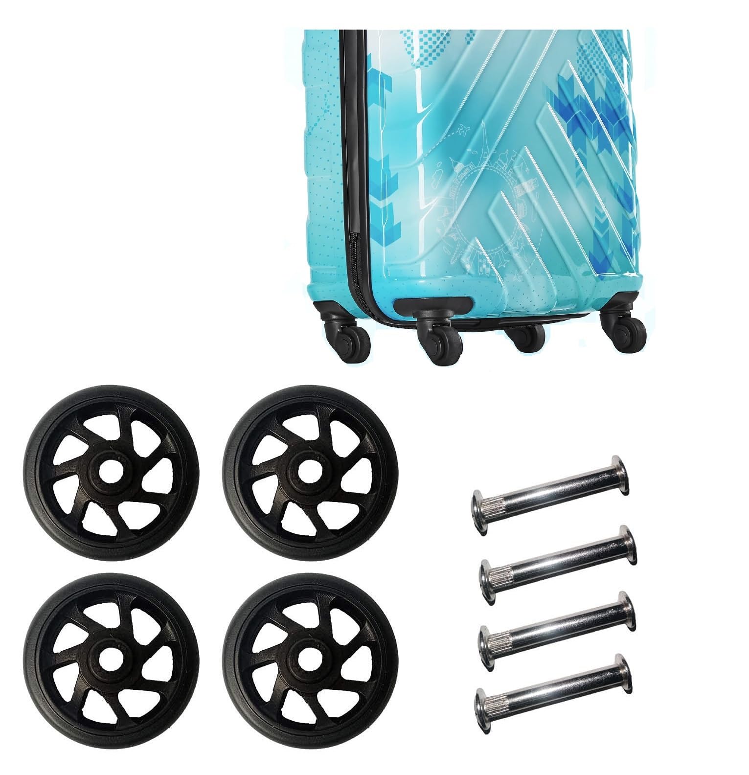 Repair Replacement Part Accessories Luggage Wheel for VIP, Safari, American turistr, Skybag Suitcase Trolley Bag for Luggage Parts Only for Hard Lugagge 4 Pcs Wheel (5 CM)-image-46