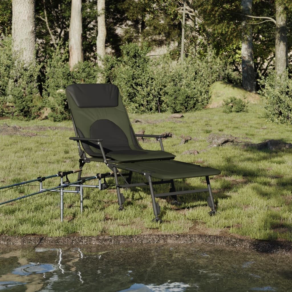 vidaXL Angelliege Verstellbare Schlammbeine Klappbar Campingliege Karpfenliege