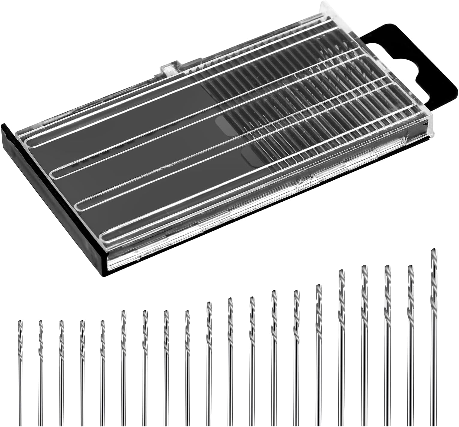 Jeffdad 0.3-1.6 mm Micro Drill Bit Set, Hss Twist Drill Bit Mini Drill Bits Fully Ground High-Speed Steel Micro Drill Bit for Plastic Wood Soft Metal (20)