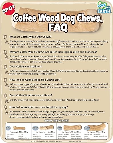 Miniatura 8 de SPOT by Ethical Products - Juguete masticable de madera de café para perros, 100% natural de origen sostenible, juguete duradero hecho a mano para