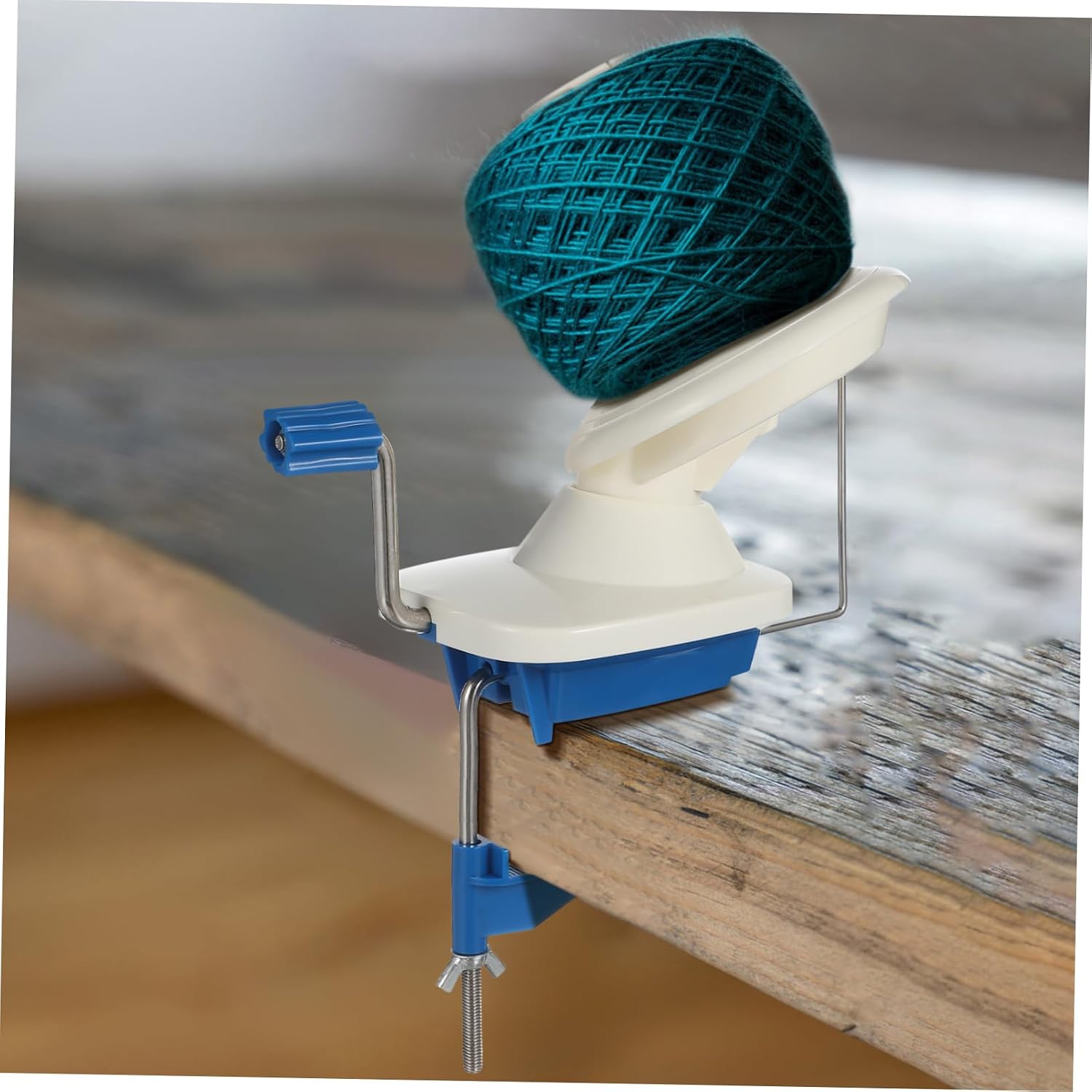 Veemoon Hand Winding Machine Yarn Circular Ball for Tool Operated Knitter Rotating Wool Winder Crochet Spinning Winders Knitting Holder Plastic