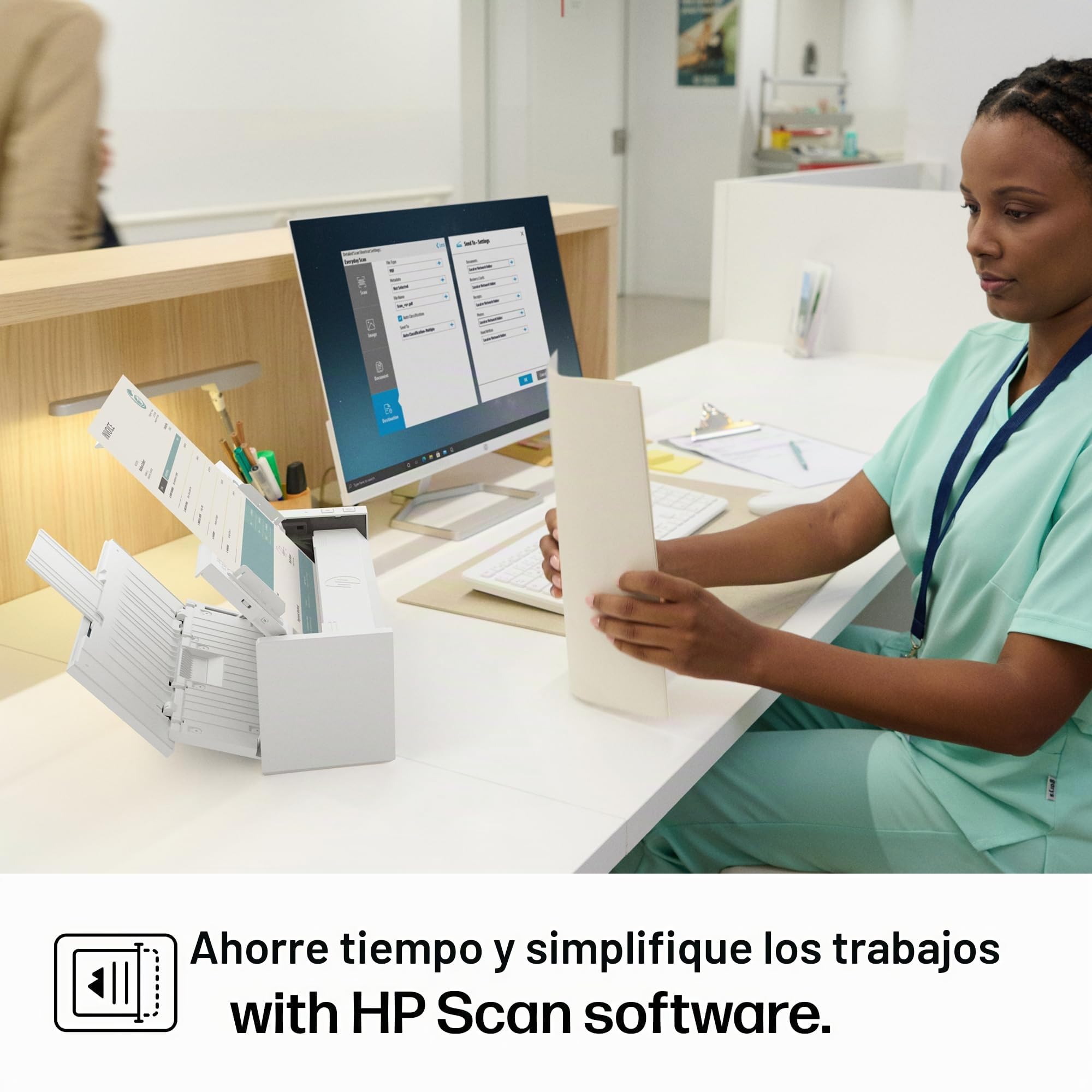 HP ScanJet Pro 4200 s1, escáner rápido de 2 Lados con alimentador automático de Documentos, lo Mejor para la Oficina (8Q4W2A)