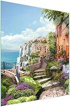 TMK ArtDeko Cooker Cover Plate 45 x 52 cm One Piece Glass Induction Cooker Guard Splash Guard Glass Plate Decorative Chopping Board Landscape