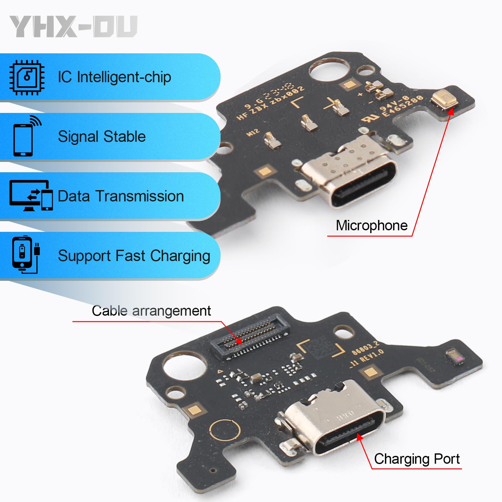 Prise de charge 11,0" pour Samsung Galaxy Tab A9+ SM-X210 SM-X215 SM-X216B Connecteur dock Port de charge Microphone Audio Jack Flex Câble + outils