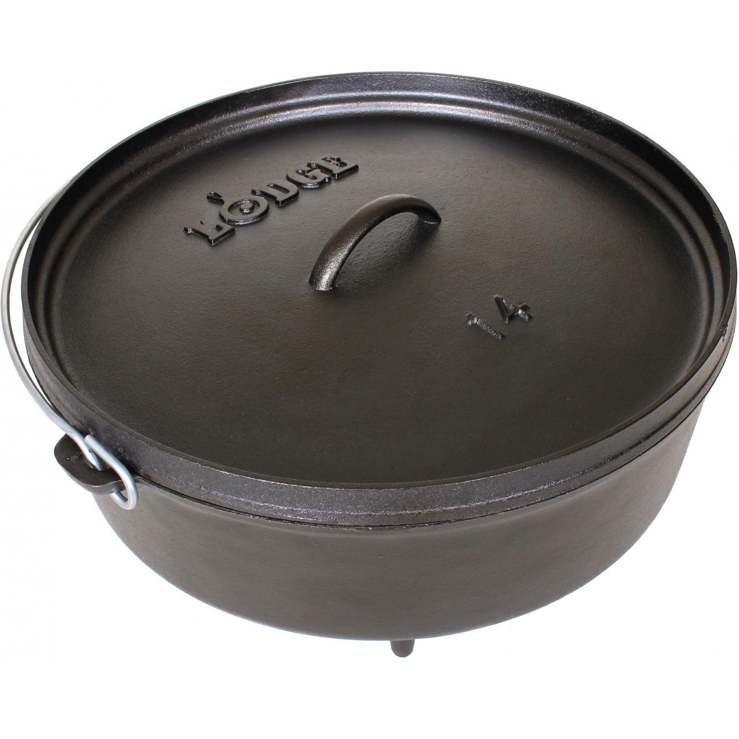 Lodge 6 Quart Pre-Seasoned Cast Iron Camp Dutch Oven with Lid - Dual Handles - Use in the Oven, on the Stove, on the Grill or over the Campfire - Black