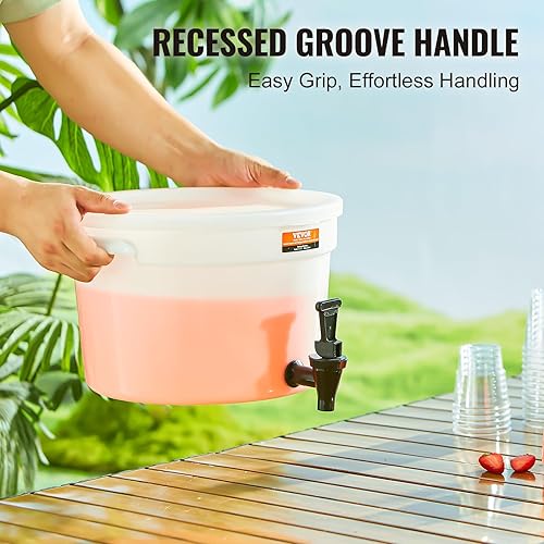 Miniatura 7 de VEVOR Dispensador de bebidas, 2 dispensadores de bebidas de 3 galones para fiestas, dispensador de jugo de plástico con grifo y tapa, dispensador de