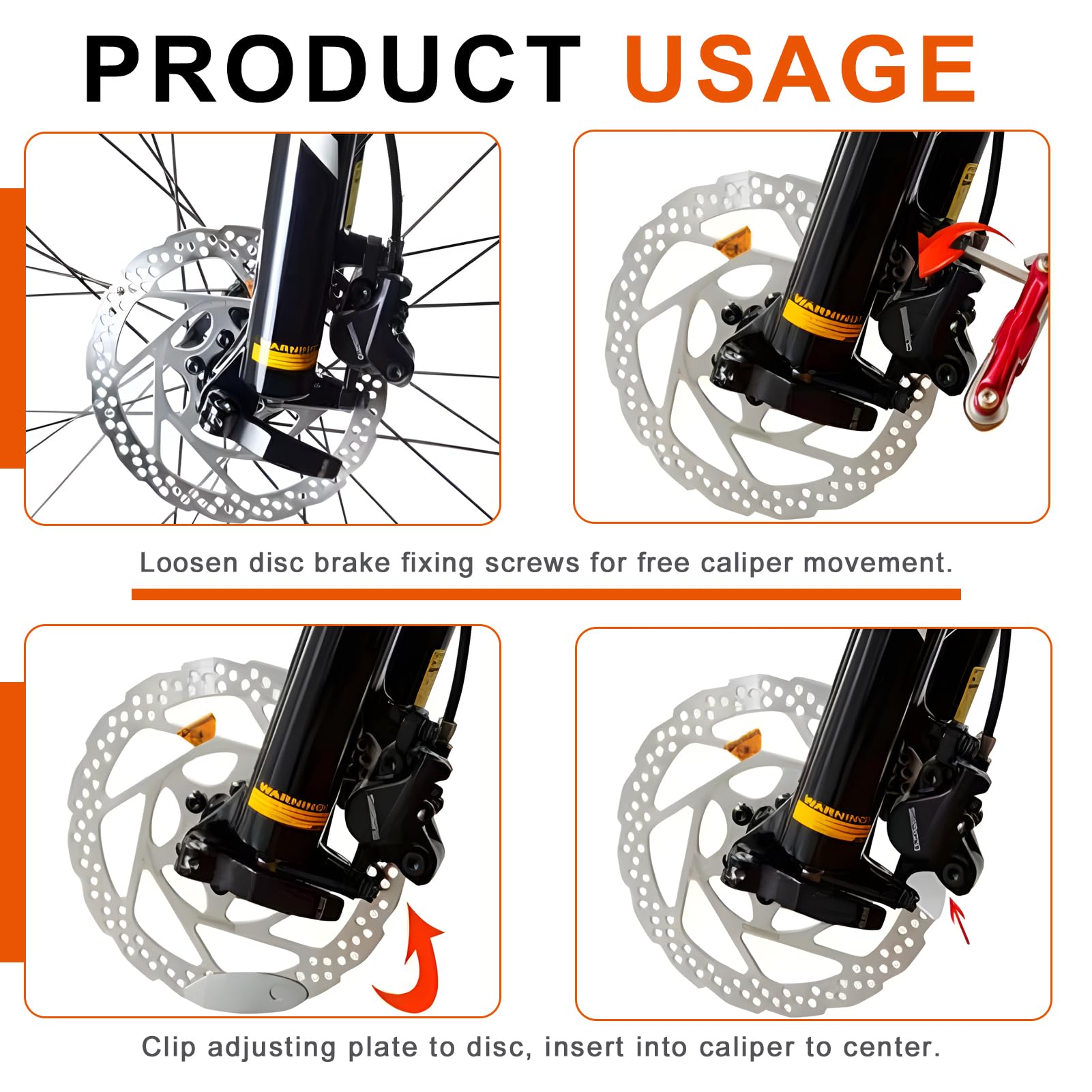 3 PCS Chiave Disco Freno Bicicletta, Regolatore Disco Freno, Strumento di Correzione Deformazioni Disco Freno con Impugnatura Ergonomica Antiscivolo per MTB, Bici da Corsa e City Bike