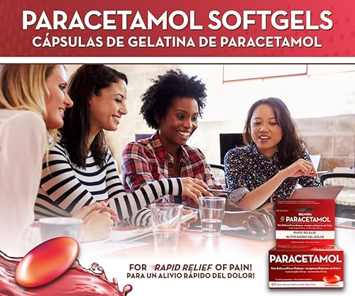 Miniatura 5 de Acetaminophen 325mg 20 cápsulas blandas para aliviar el dolor, cápsulas llenas de líquido para liberar dolor rápido, alivio rápido del dolor para