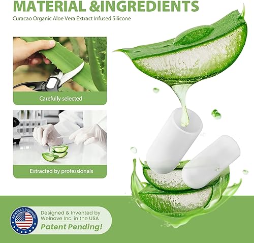 Miniatura 5 de Bukihome Gorras y protectores de gel para dedos grandes, paquete de 8 protectores de dedos de silicona con extracto de aloe vera, almohadillas para