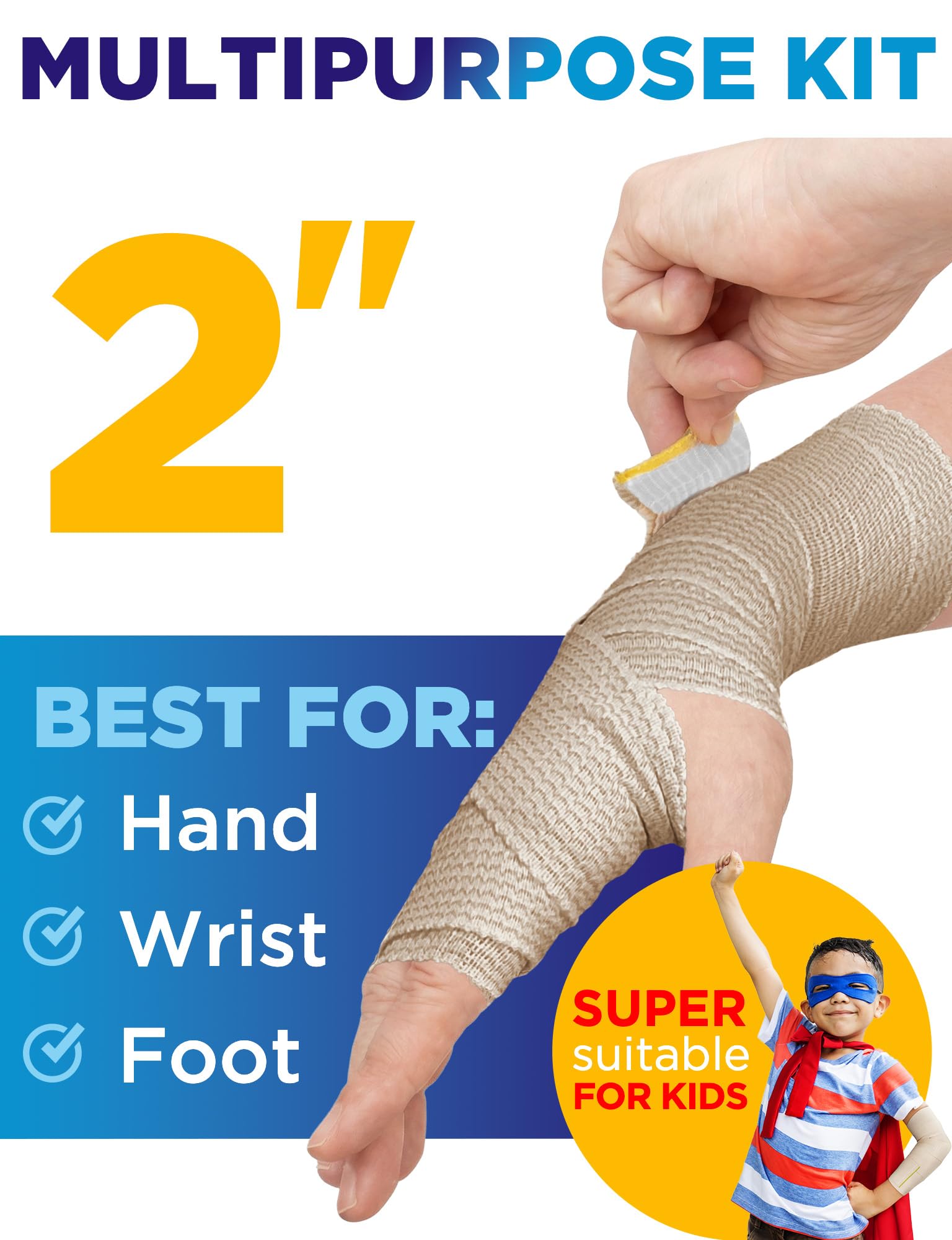 Premium Elastic Bandage Wrap - 6pack (2x2in, 2x3in, 2x4in) - Self-Closing — Amazon image 7