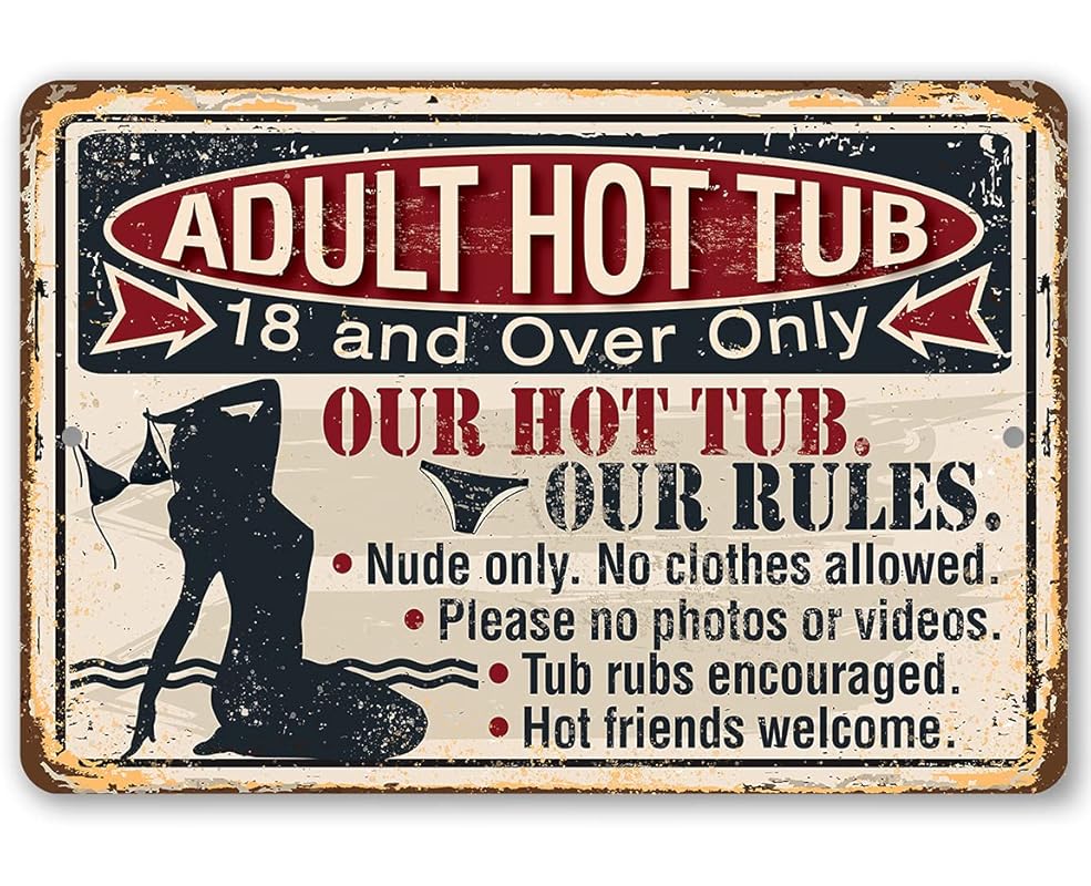 Hot Tub Accessories for Adults Adult Hot Tub Metal Sign Indoor/Outdoor Hot Tub