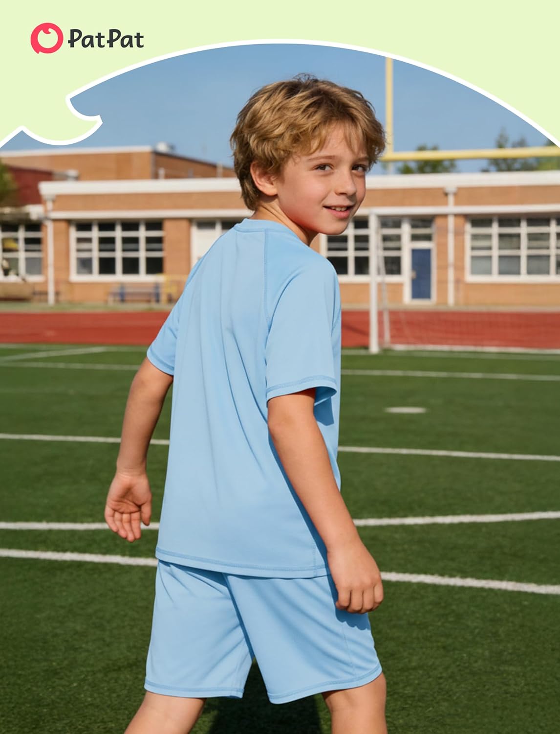 PATPAT Boys Summer Outfits 6-14 Years Quick Dry Moisture Wicking Shirts and Stretch Shorts with Pockets 2 Piece Outfits - Image 4