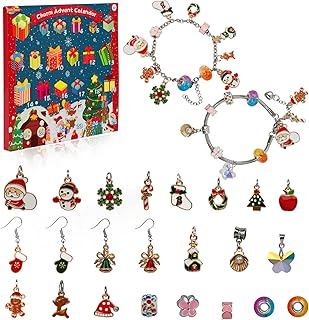 Advent Calendar 2023 for Girls - Charm Bracelet Advent Calendar 2023, Christmas Fashionable Charms, DIY Bracelets & Necklace for Girls and Teens, Countdown Calendar, Advent Bracelet Calendar 24 Days