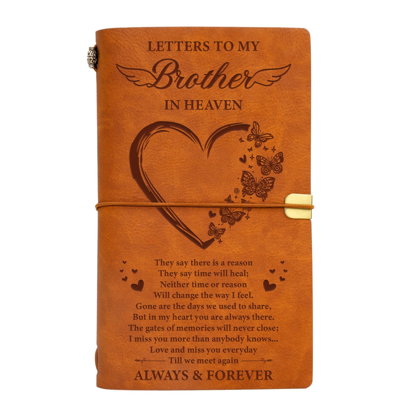Vetbuosa Letter to Brother in Heaven Leather Journal,Memorial Gifts,Sympathy Gifts for Loss of Brother,Bereavement Gifts for Loss of Brother,