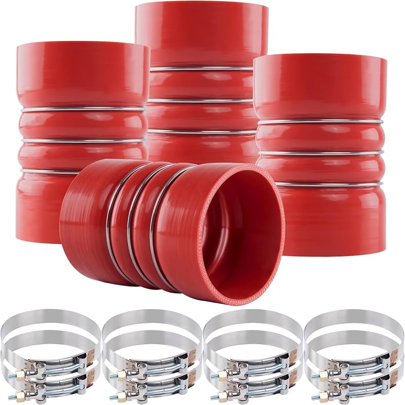 Mangueira Hump de Silicone para Intercooler 4" x 6" Ailbiuko com Abraçadeiras – Kit com 4 unidades