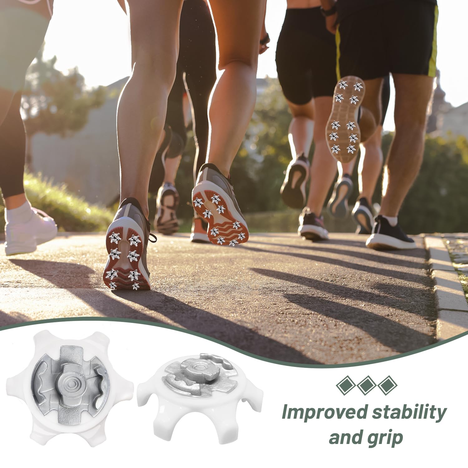 16 Tacos para Zapatos de Golf, Clavos para Zapatos de Golf, Clavos de críquet, Tacos roscados, Accesorios para Zapatos de Golf, Regalo para golfistas (Blanco)