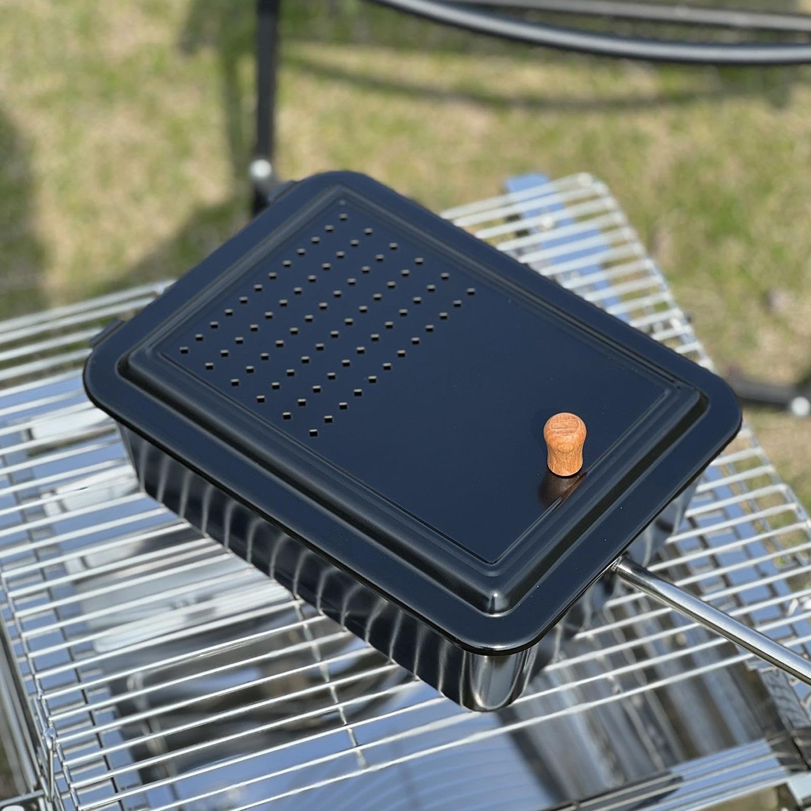 Plato antiadherente plegable para hacer palomitas de maíz para acampar