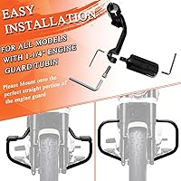 Vista 5 de FOVPLUE Estriberas de carretera de 1.25 pulgadas, estriberas ajustables en ángulo largo con soportes para Harley Touring Street Glide Electra Glide