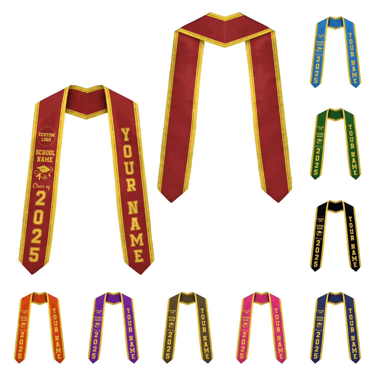 MonkeyVan Personalized Graduation Stole Class Of 2025, Congratulations Sash With Photo Text, Graduation Gifts, Graduation Sash C5