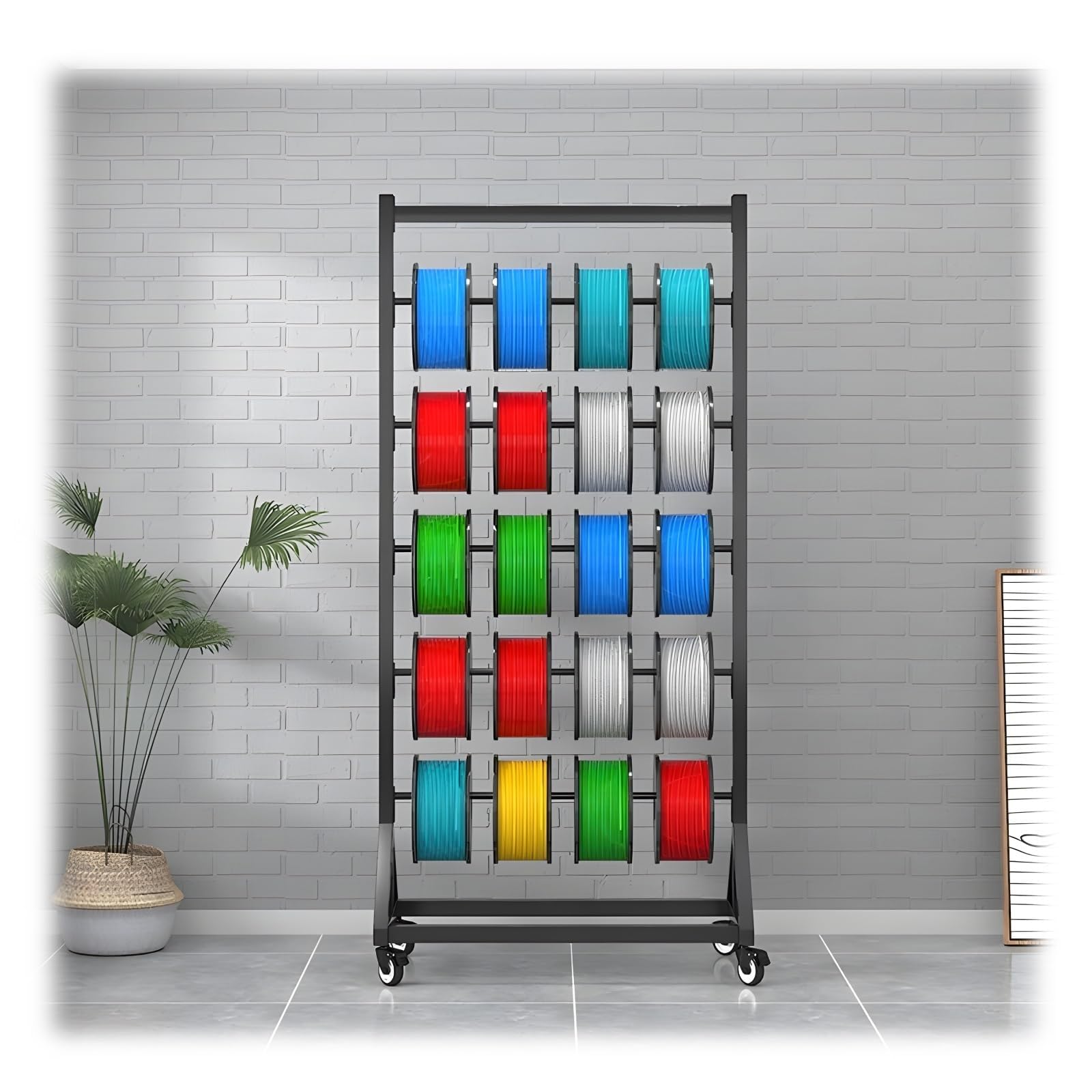 WDSOPK Wire Spool Rack 5 Rods - High Strength Wire/Cable Distributor - Conduit Display And Storage For Electrical Industrial And Retail Use (5 strokes)