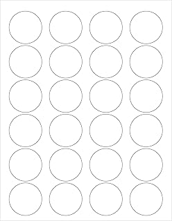 Tape Logic 1 5/8" White Circle Labels, for Laser & Inkjet Printers, Permanent Adhesive, 8 1/2" x 11" Sheet, 24 Labels Per Sheet, 100 Sheets
