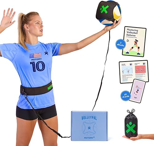 Equipo de entrenamiento de voleibol Ayuda 'VolleyPal' - Entrenador de rebote solo para servir, pinchar, establecer y pasar equipo de práctica en