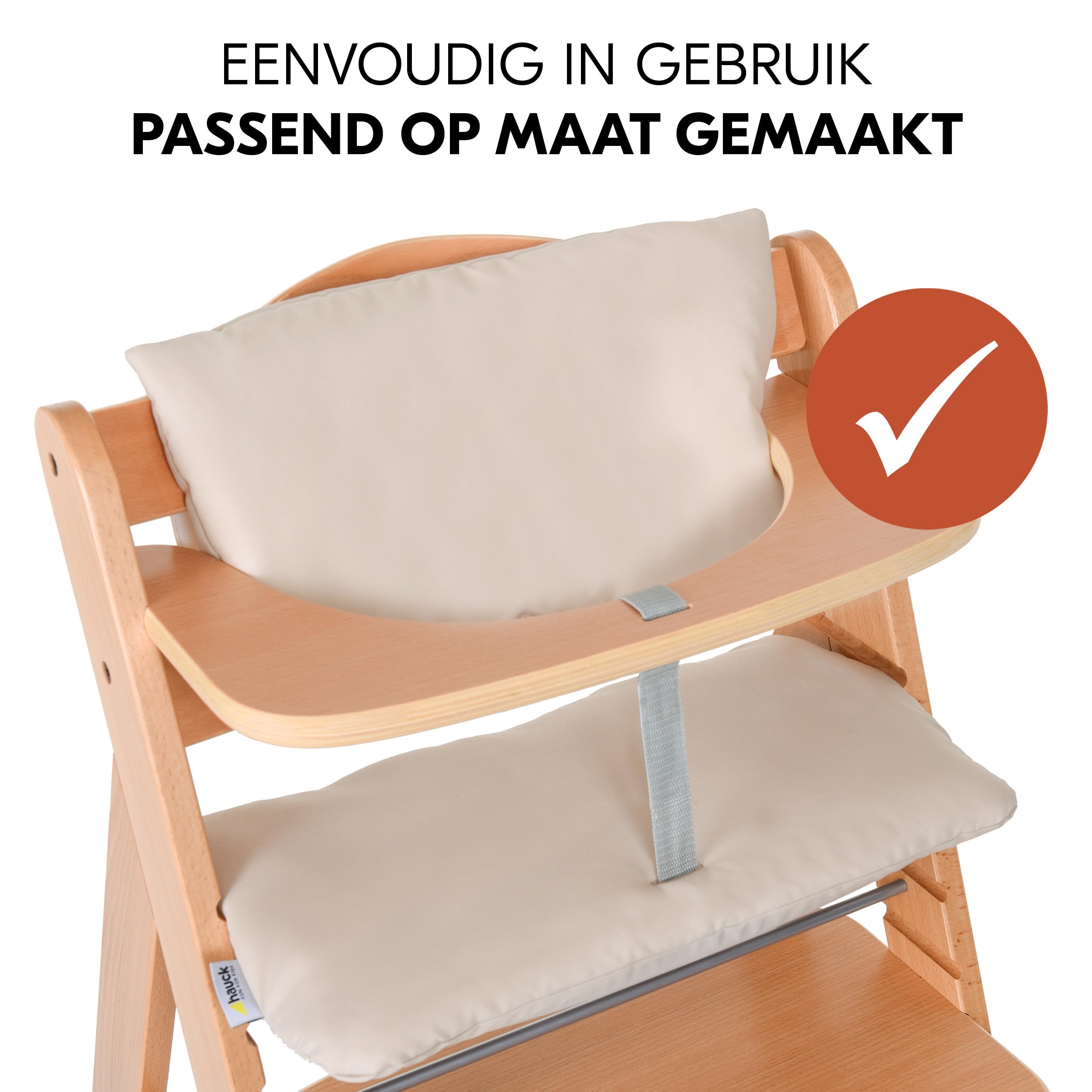 Hauck Sitzverkleinerer für Hochstuhl Alpha und Beta - weiches Sitzkissen mit Anti-Rutsch-Beschichtung und hoher Rückenlehne (Floral Beige), 1 Stück (1er Pack