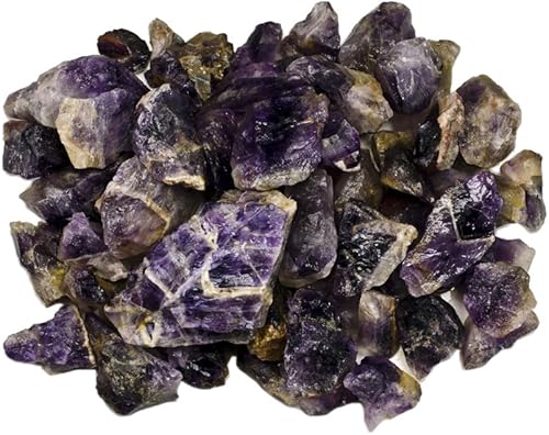 Hypnotic Gems Materiales 1 libra de piedras de amatista con bandas moradas profundas de la India - Cristales en bruto naturales crudos para cabbing,