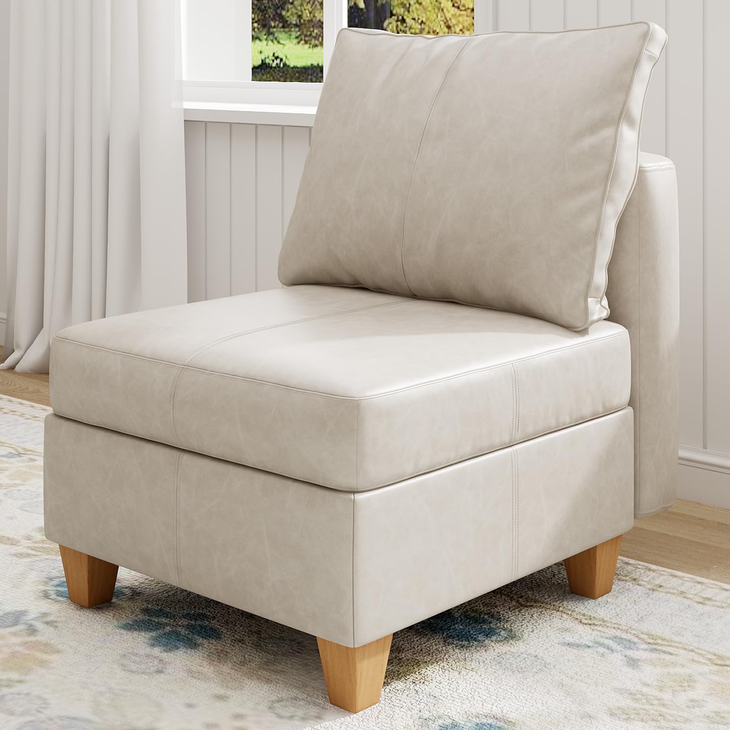 EASE MOOSE Middle Module Seat for Modular Sofa Armless Chair Customizable Sectional Sofa Couch with Storage