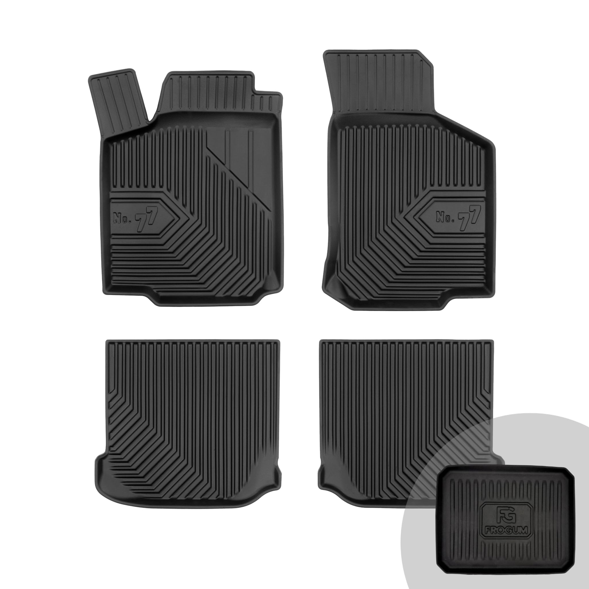 FROGUM No.77 Alfombrillas para Coche Alfombras para Seat Leon I 1995-2005, para Toledo II 1999-2004, para Skoda Octavia I 1996-2010, para VW Golf IV 1997-2006, para New Beetle 1998-2010 | Borde Alto