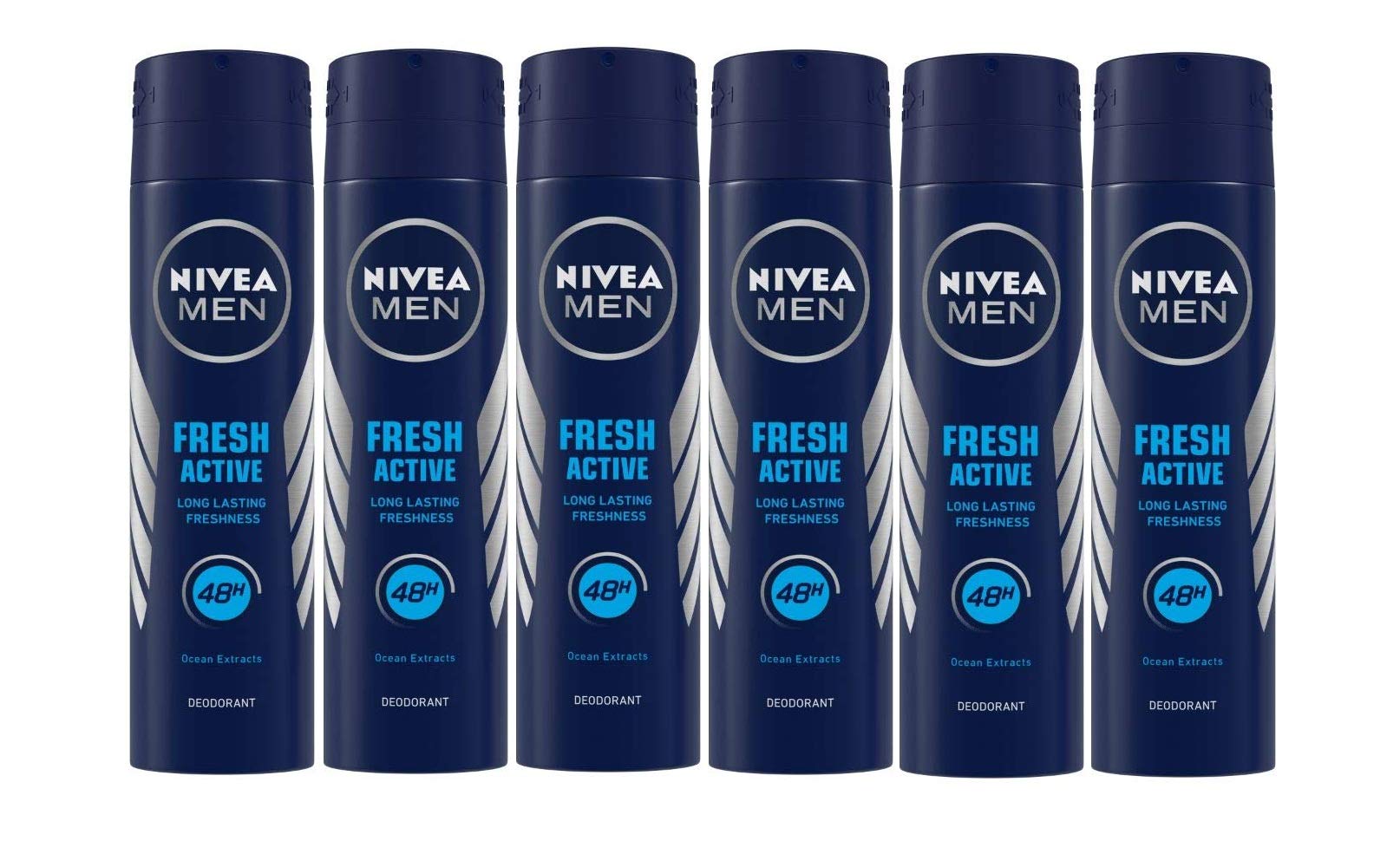 NIVEA Active Fresh Active Deodorant Spray For Men (Pack of 6), 6 Count