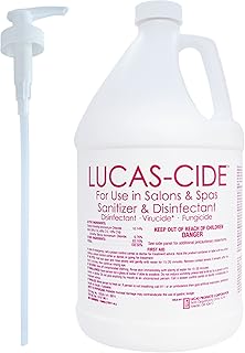 LUCAS-CIDE Salon & Spa Disinfectant, Multipurpose Surface Sanitizer, Bundle with Pump, 1 Gallon (Pink)