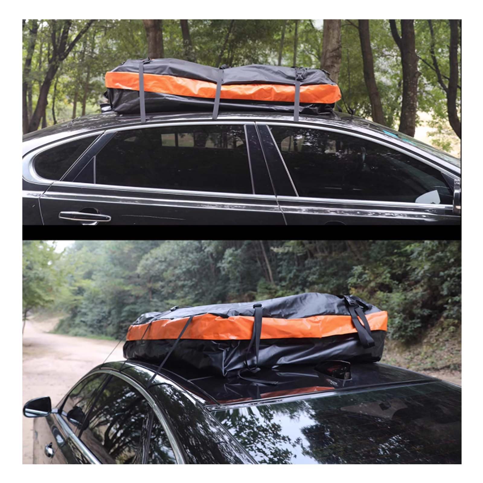 Borsa da carico per tetto auto, impermeabile, morbida, per tutti i veicoli con/senza portapacchi, borsa da viaggio, include tappetino antiscivolo, ganci per porta, cinghie rinforzate