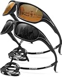 Polarized Sports Sunglasses for Men&comma;TR90 Unbreakable Frame Sunglasses for Fishing Driving Cycling UV400 Protection