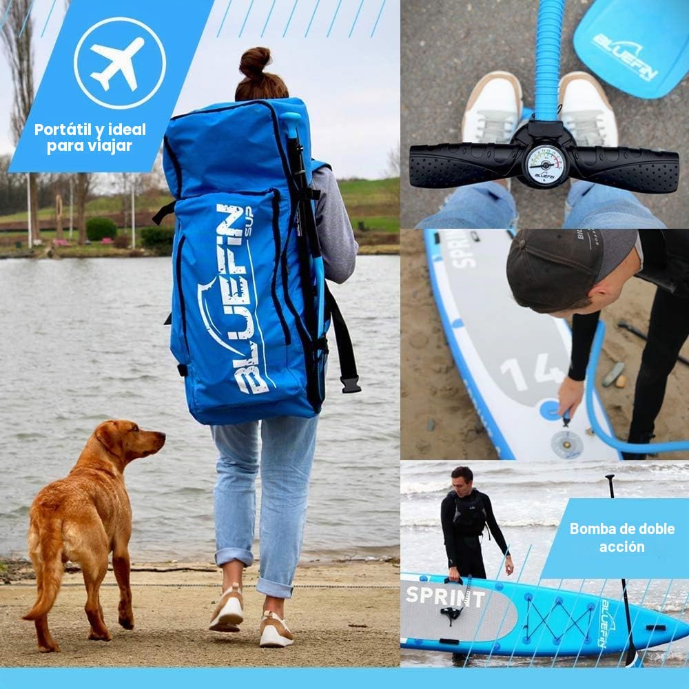 Bluefin Sup 14′ Sprint Carbon Stand Up Paddle Board Kit