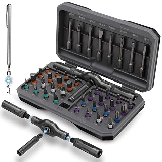 KELIN Magnetic Ratchet Screwdriver Set, 43 in 1 T Handle Ratchet Screwdriver Kits with S2 Steel Bits, Ratcheting Screwdriver for Home Daily Repair, DIY Projects, Ideal Gift for Men Husband - Amazon product rated Grade A