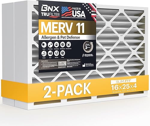 Miniatura 127 de BNX TruFilter - Filtro de aire 14 x 25 x 1 MERV 8, electrostático plisado para defensa contra polvo y mascotas, para aire acondicionado, HVAC