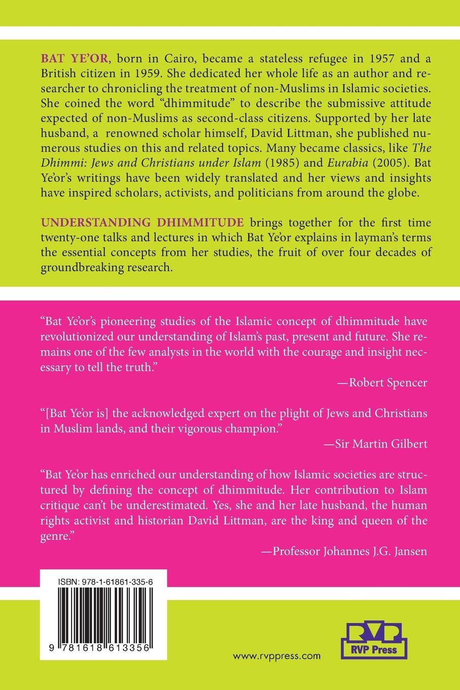 Understanding Dhimmitude: twenty-one Lectures and Talks on the Position of Non-Muslims in Islamic Societies