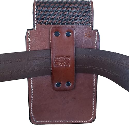 Miniatura 3 de Marquez Western autentic Funda de cuero mexicano para teléfono celular para cinturón con cierre seguro. Diseño de caballo pintado a mano. Tamaño