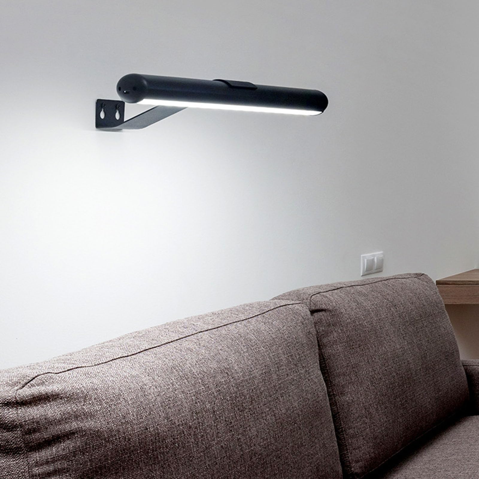 Luz LED Recargable para Espejo, luz para Cuadros con batería de 4000 mAh y Control Remoto, Barra magnética Regulable, iluminación para Debajo de estantes, Espejos y armarios.