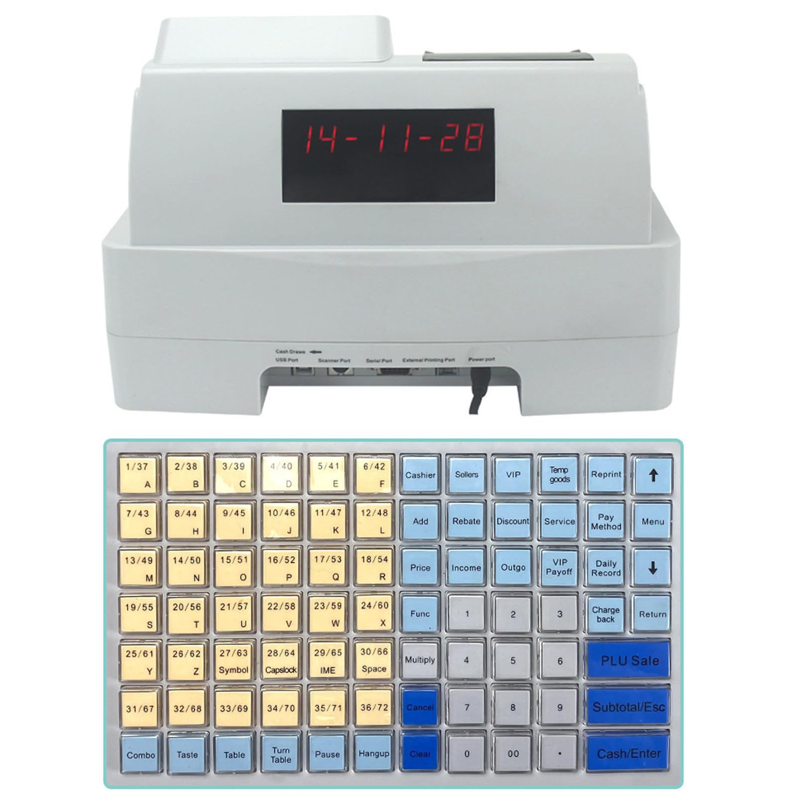 Registratore di Cassa LCD, contasoldi elettronico con Lampada di rilevamento Denaro, Sistema di Gestione della Cassa con opzioni di smistamento Bancomat, Display a Doppio Schermo