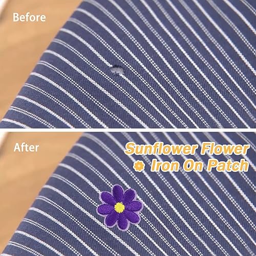 Miniatura 5 de 44 parches bordados para planchar con flores de girasol, parches de decoración para ropa, chaquetas, mochilas, jeans, sombreros, bolsas, accesorios